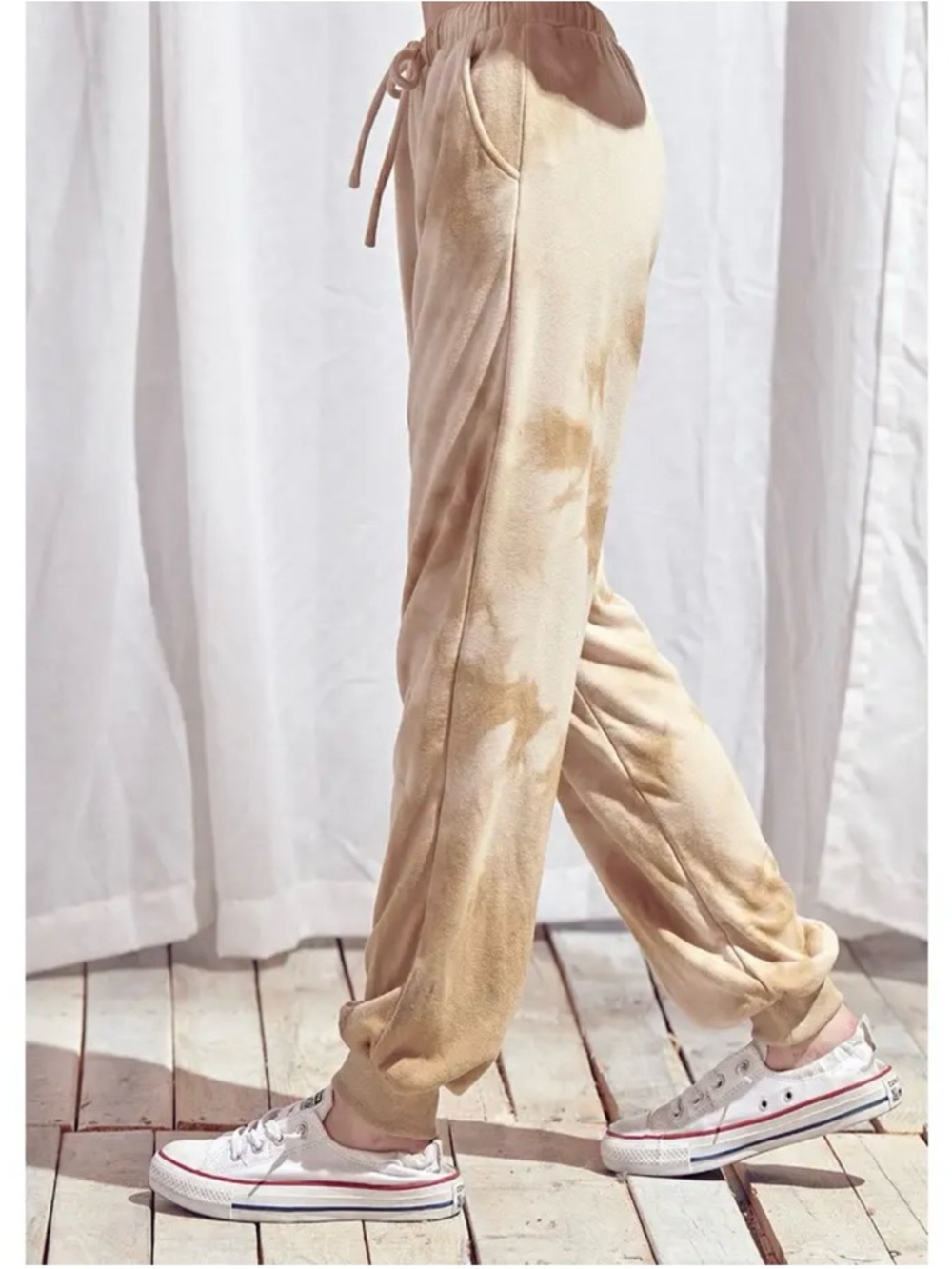 Entro Beige Tie-Dye Jogger Pants